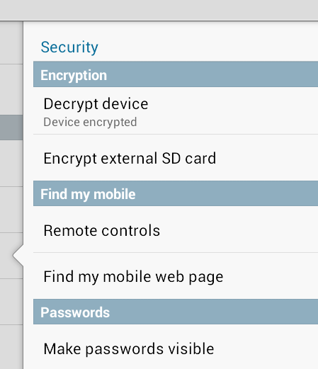 Security options