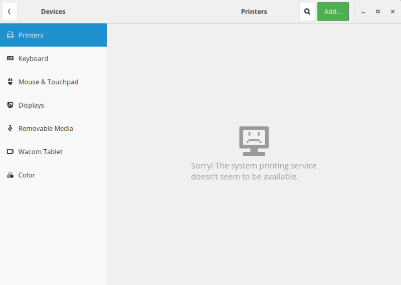 Printer service missing