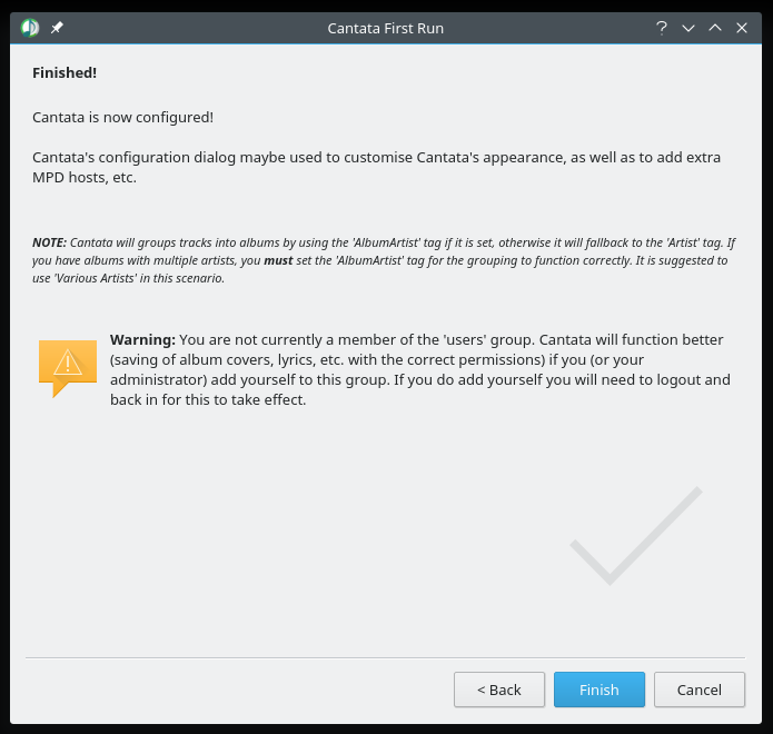 Cantata, groups warning