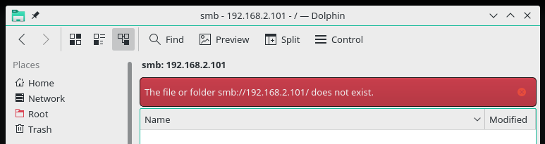 Samba sharing failed