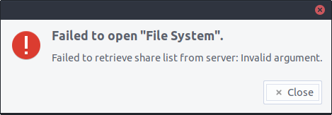 Samba connection failed