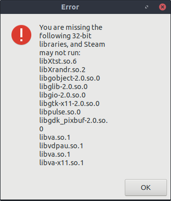 Steam, missing deps