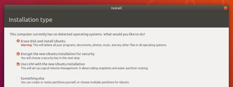 Encryption option