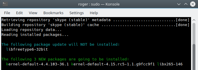 OpenSUSE, test new kernel