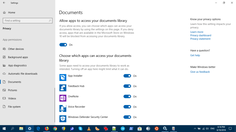 App permissions