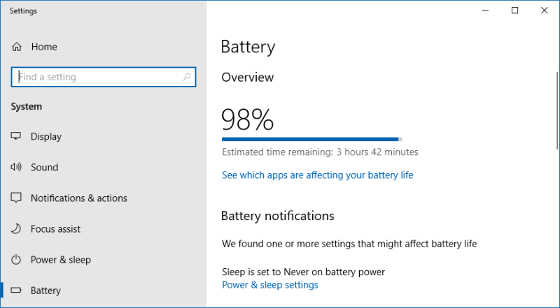 Battery life