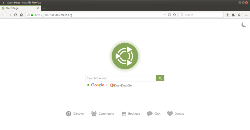 Firefox, nice start page