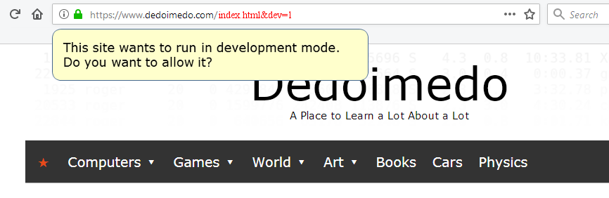 Dev key question popup mockup