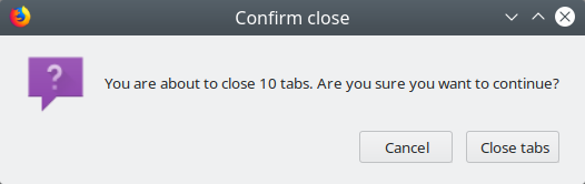 Firefox, confirm close