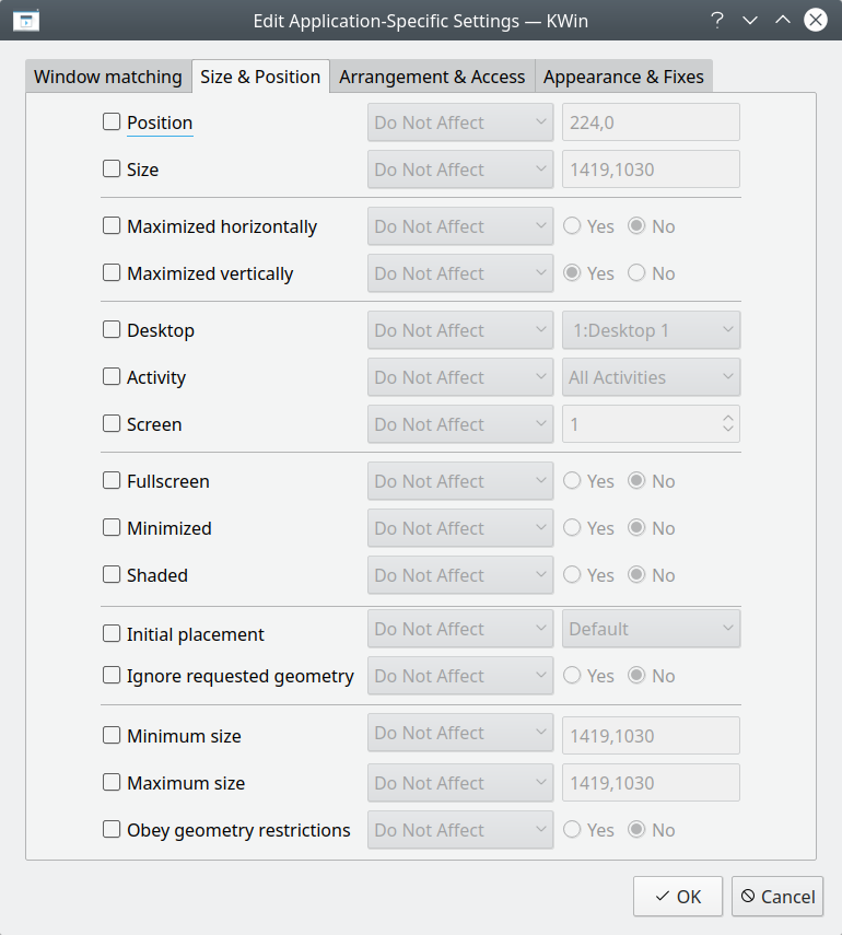 App settings