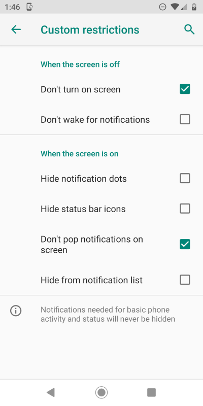 Do not disturb, settings