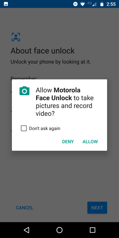 Face unlock