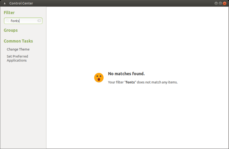 No Fonts in MATE Control Center