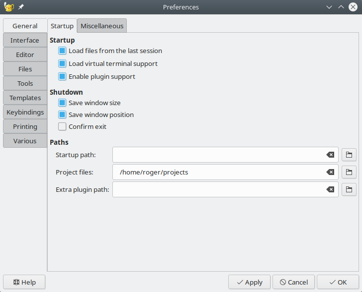 Geany text editor a sort of genie