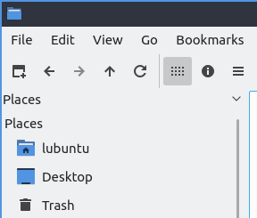 Places string in the file manager
