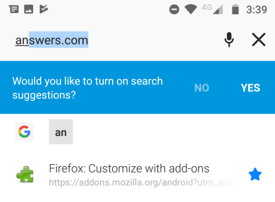Firefox suggestions