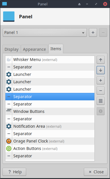 Tweak panel