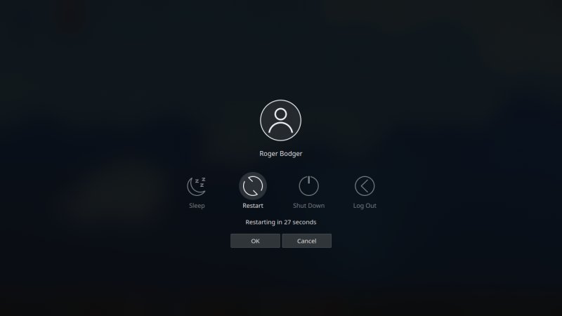 Logout screen