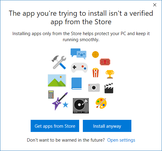 App warning, what