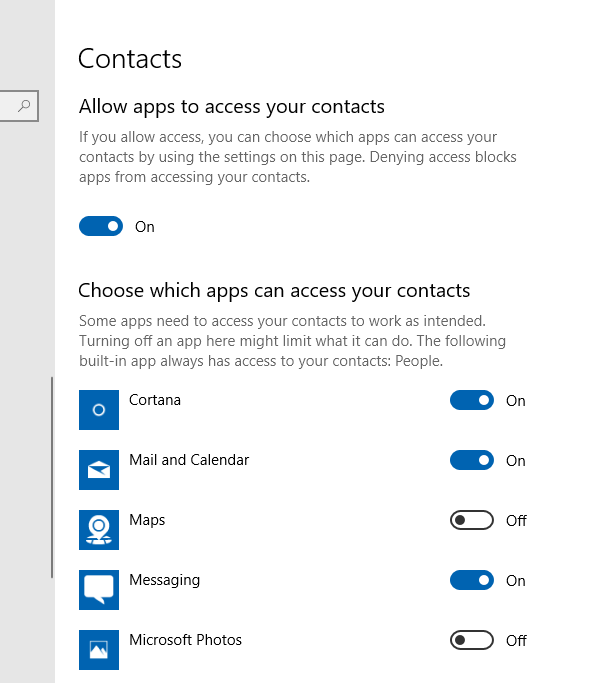 Contacts changed