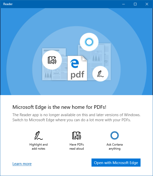 PDF app popup