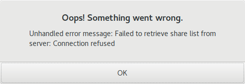 Samba sharing error