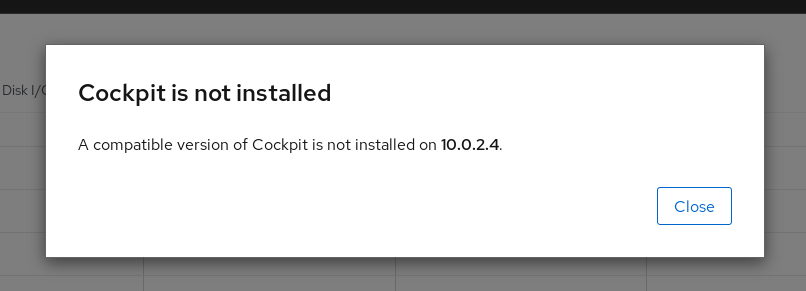 Cockpit service not installed