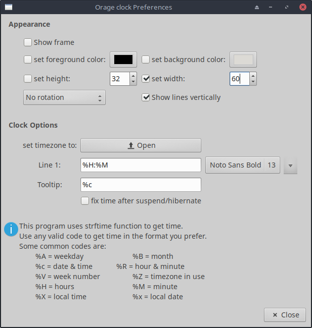 Clock setup