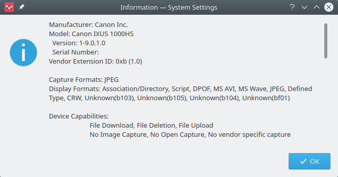 Camera info