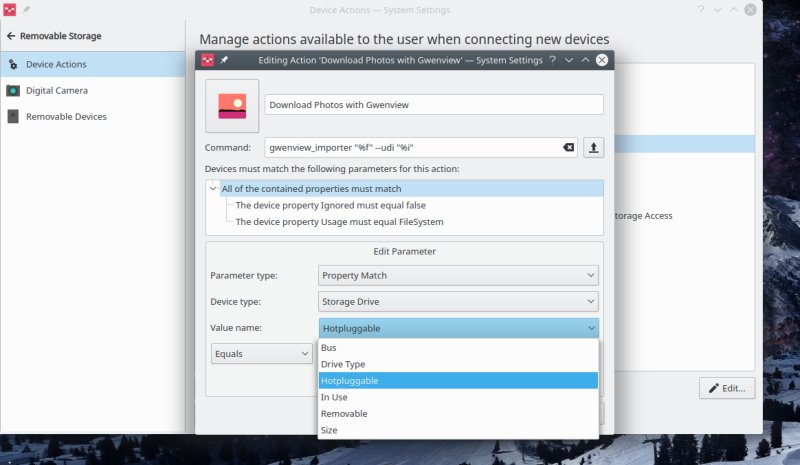 Action dropdown