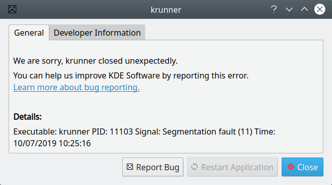Duplicate crash prompt