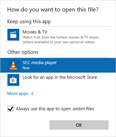 Default app nag