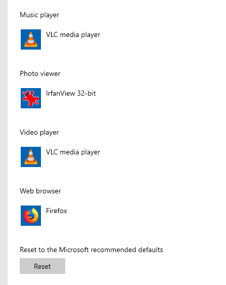 Default apps