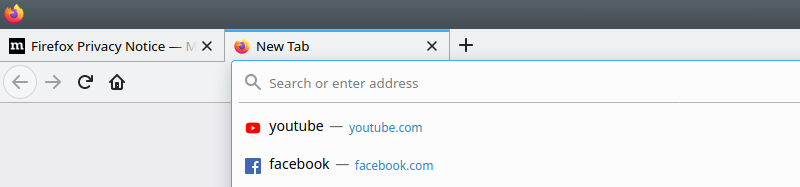 Default address bar