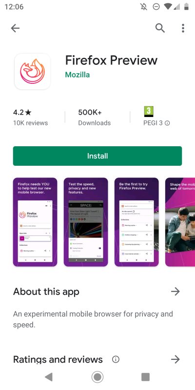 Install Firefox Preview