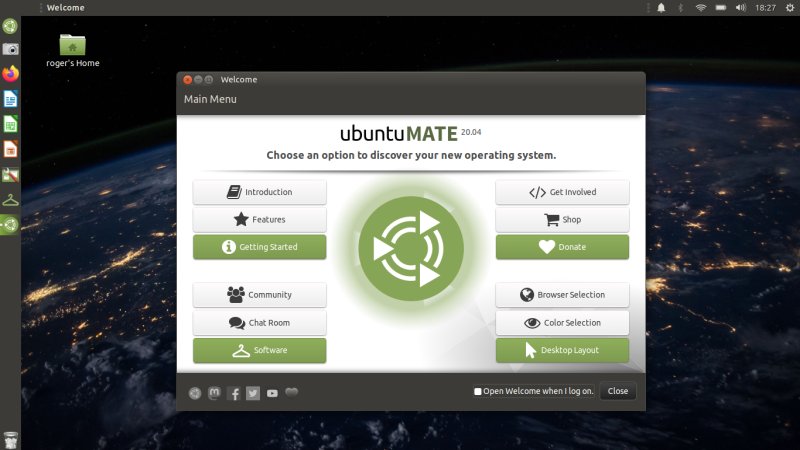 Welcome screen, second login