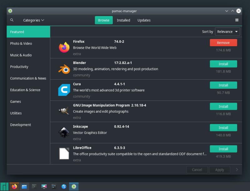 Package Manager, dark theme
