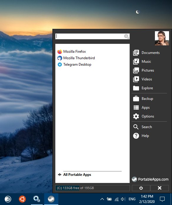 Menu, apps installed