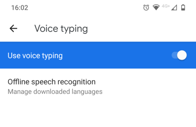 Voice typing