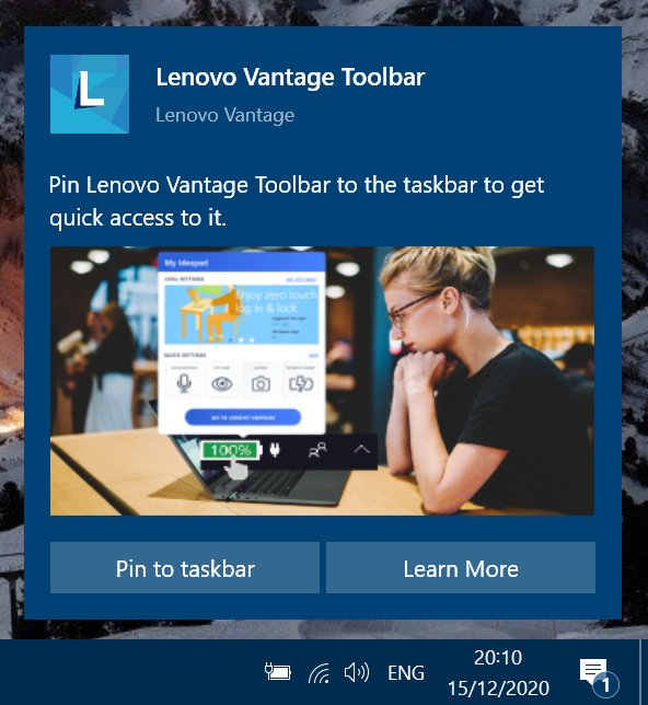 Vantage toolbar