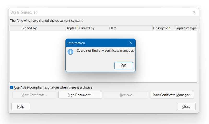 Cert manager missing