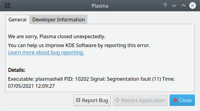 Plasma shell crash