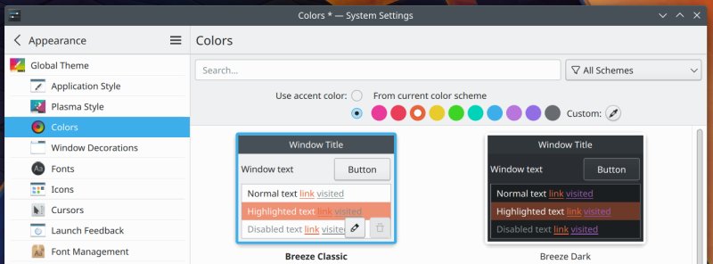 Accent colors