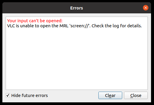 VLC MRL error