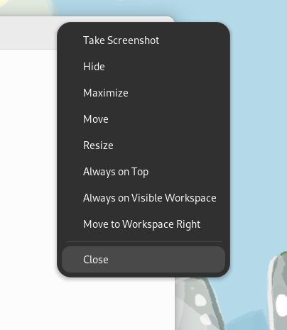 Right click menu