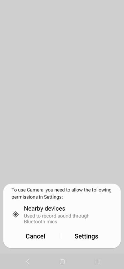 Camera permissions