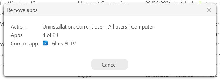 Removing apps