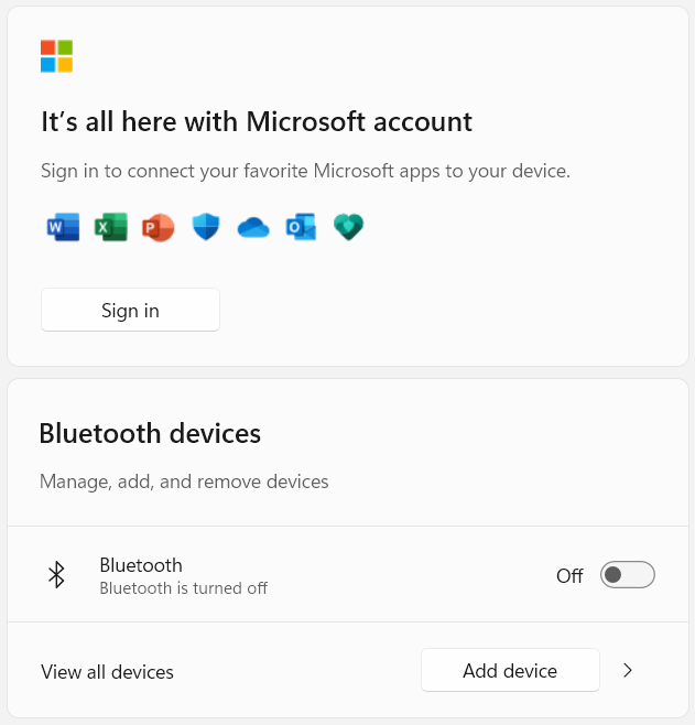 Settings, pointless