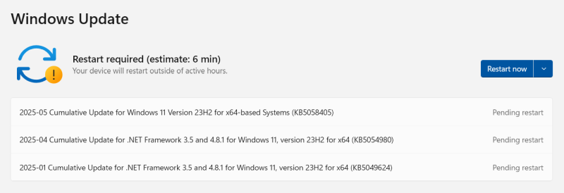 Updates estimate