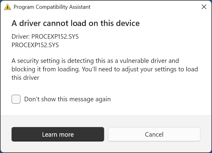 Vulnerable driver